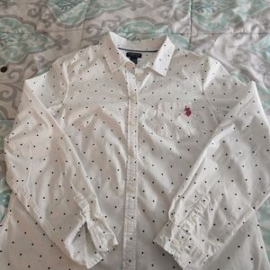 Polo by Ralph Lauren White Polka Dot Men's Shirt